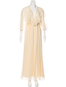 Cream Silk Flowing Gown