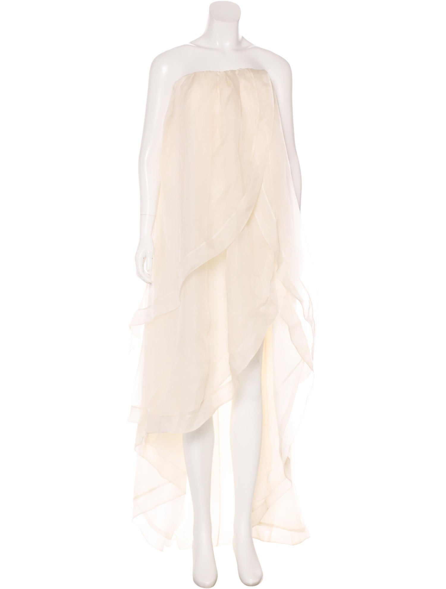 Cream Silk Organza Layered Gown