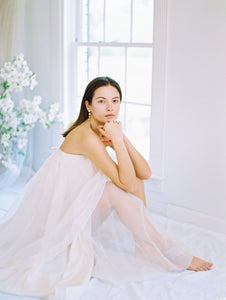Cream Silk Organza Layered Gown