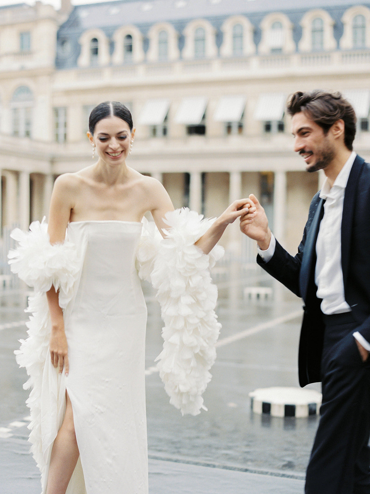 Crepe Modern Strapless Gown