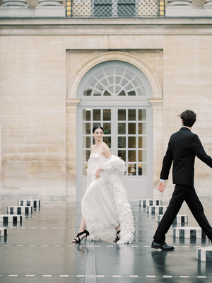 Crepe Modern Strapless Gown