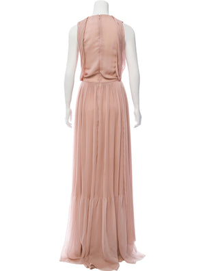 Dusty Pink Pleated Gown