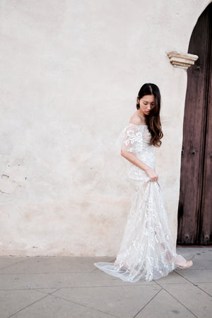 Beaded Off the Shoulder Gown