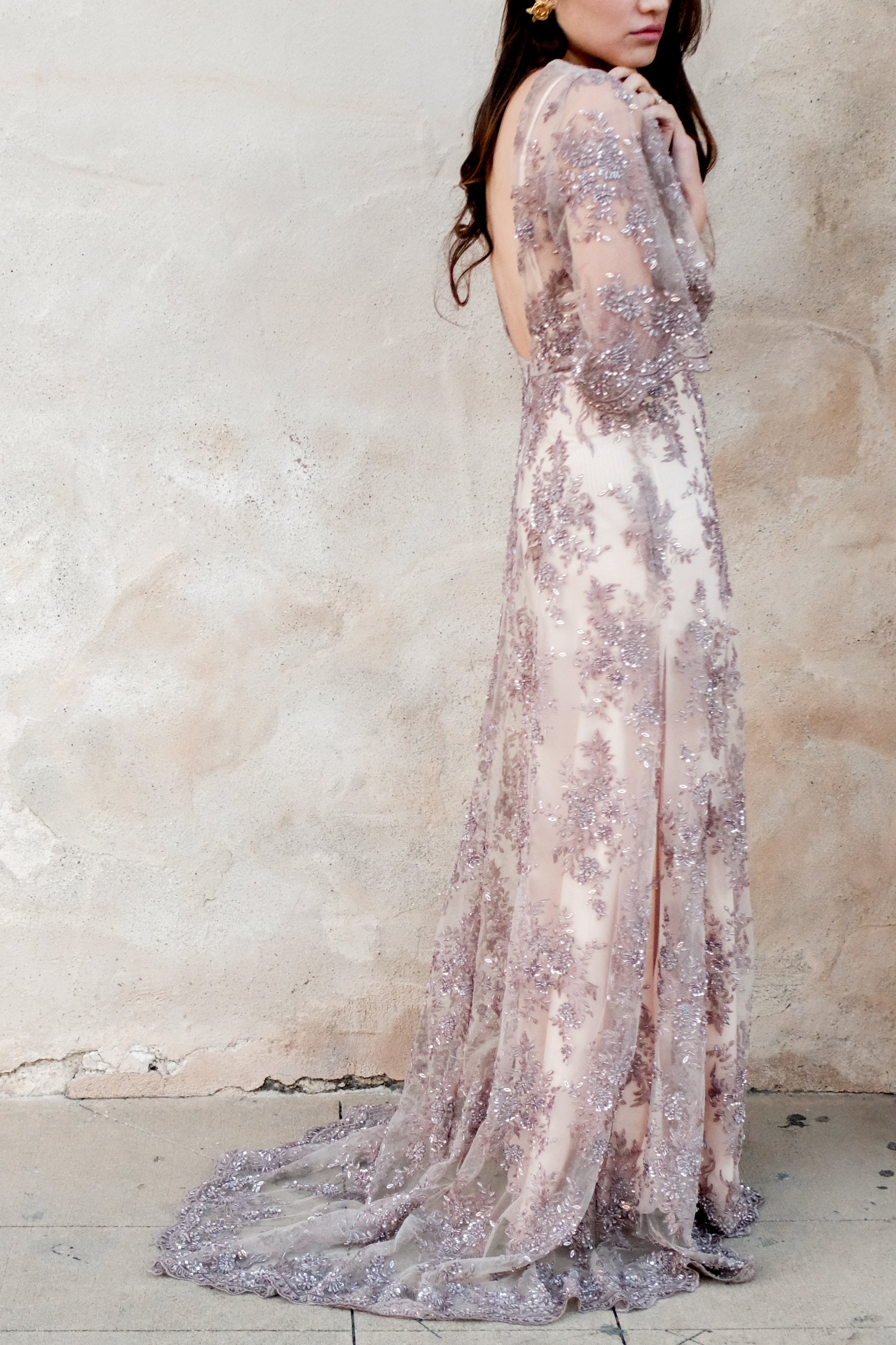 Lavender Beaded Gown