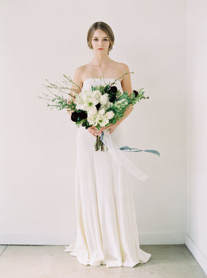 Crepe Modern Strapless Gown