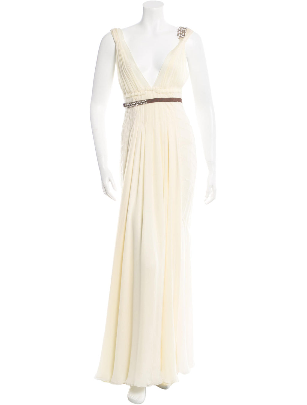 Buttercream Silk Pleated Gown