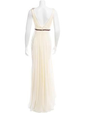 Buttercream Silk Pleated Gown