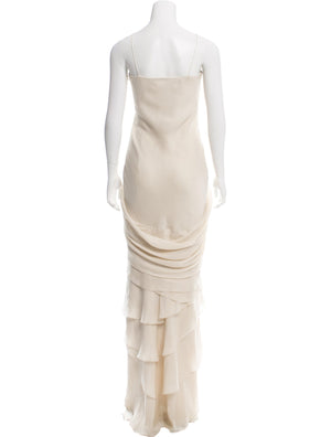 Creme Silk Tiered Gown