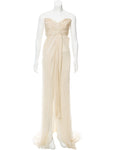Silk Strapless Front Split Gown