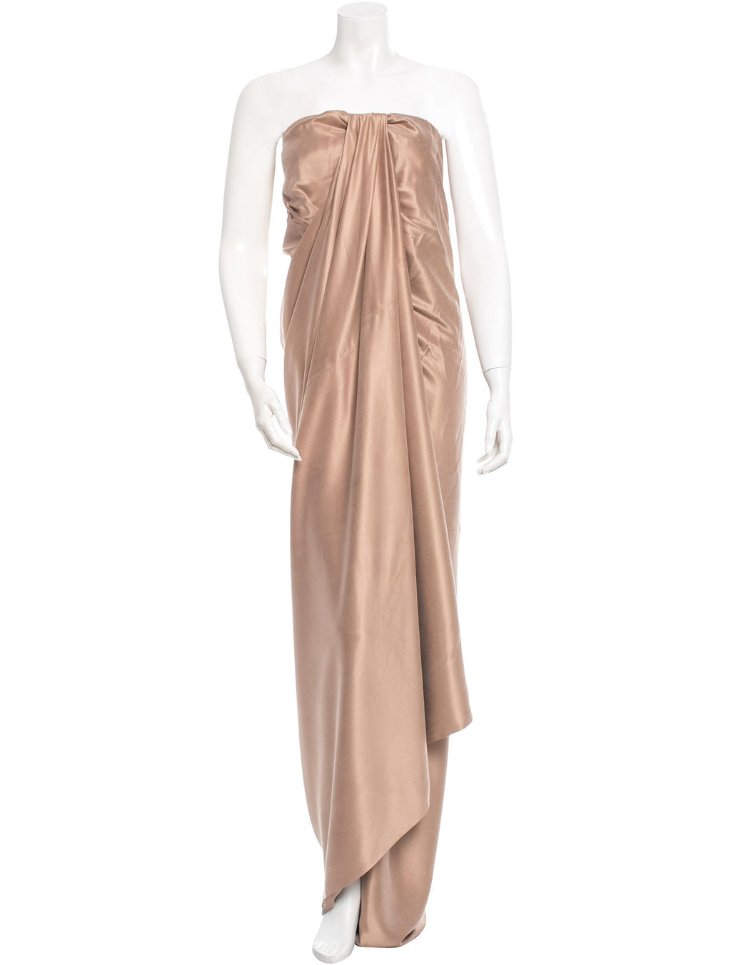Mocha Silk Drape Gown