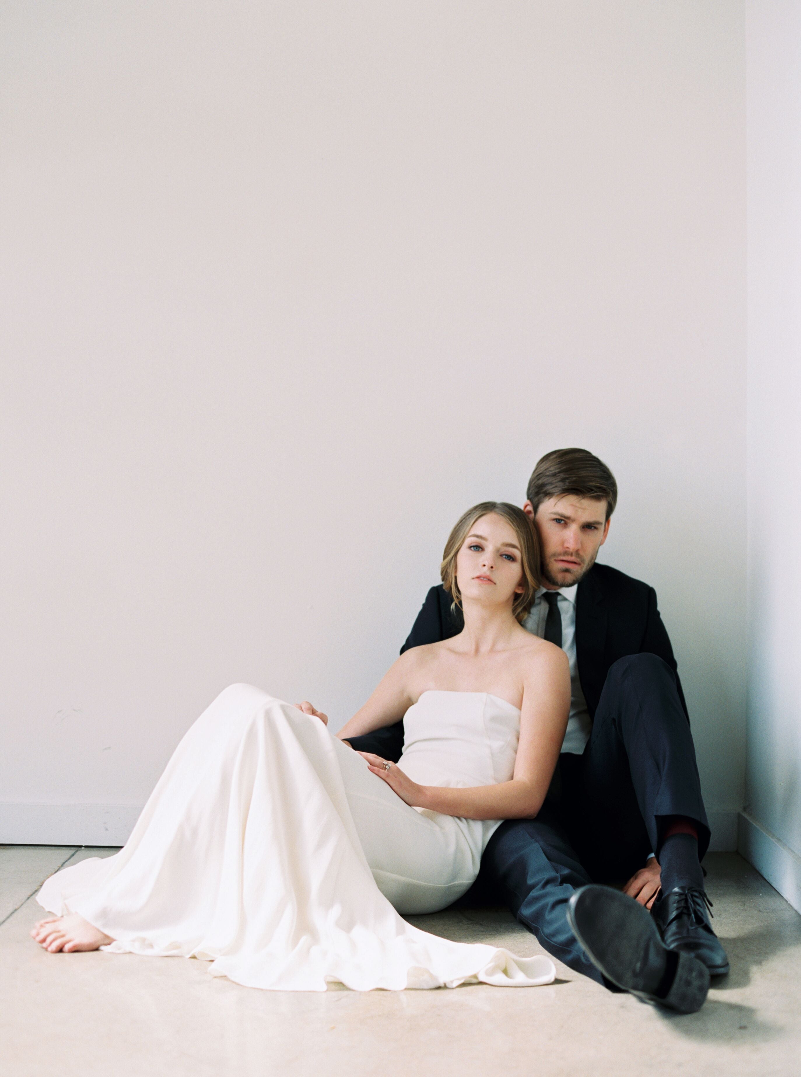 Crepe Modern Strapless Gown