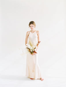 Nude Satin Bias Slip Dress