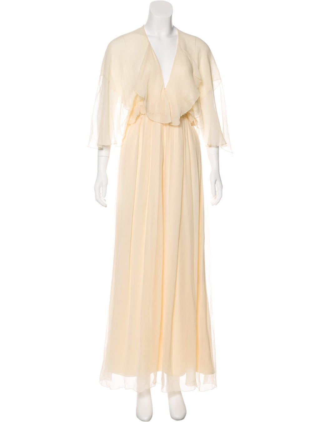 Cream Silk Flowing Gown