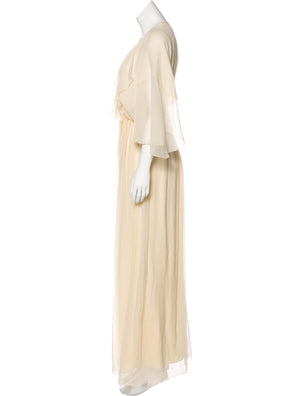 Cream Silk Flowing Gown
