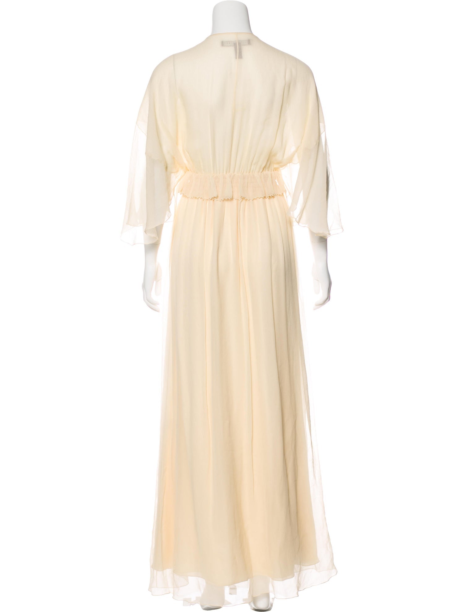Cream Silk Flowing Gown