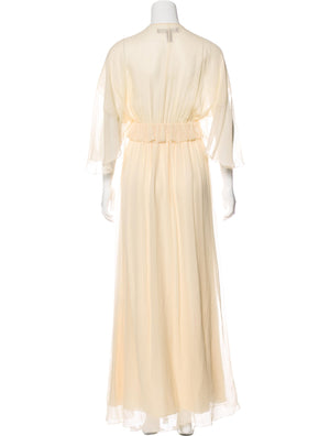 Cream Silk Flowing Gown