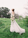 Seafoam Flower Applique Gown