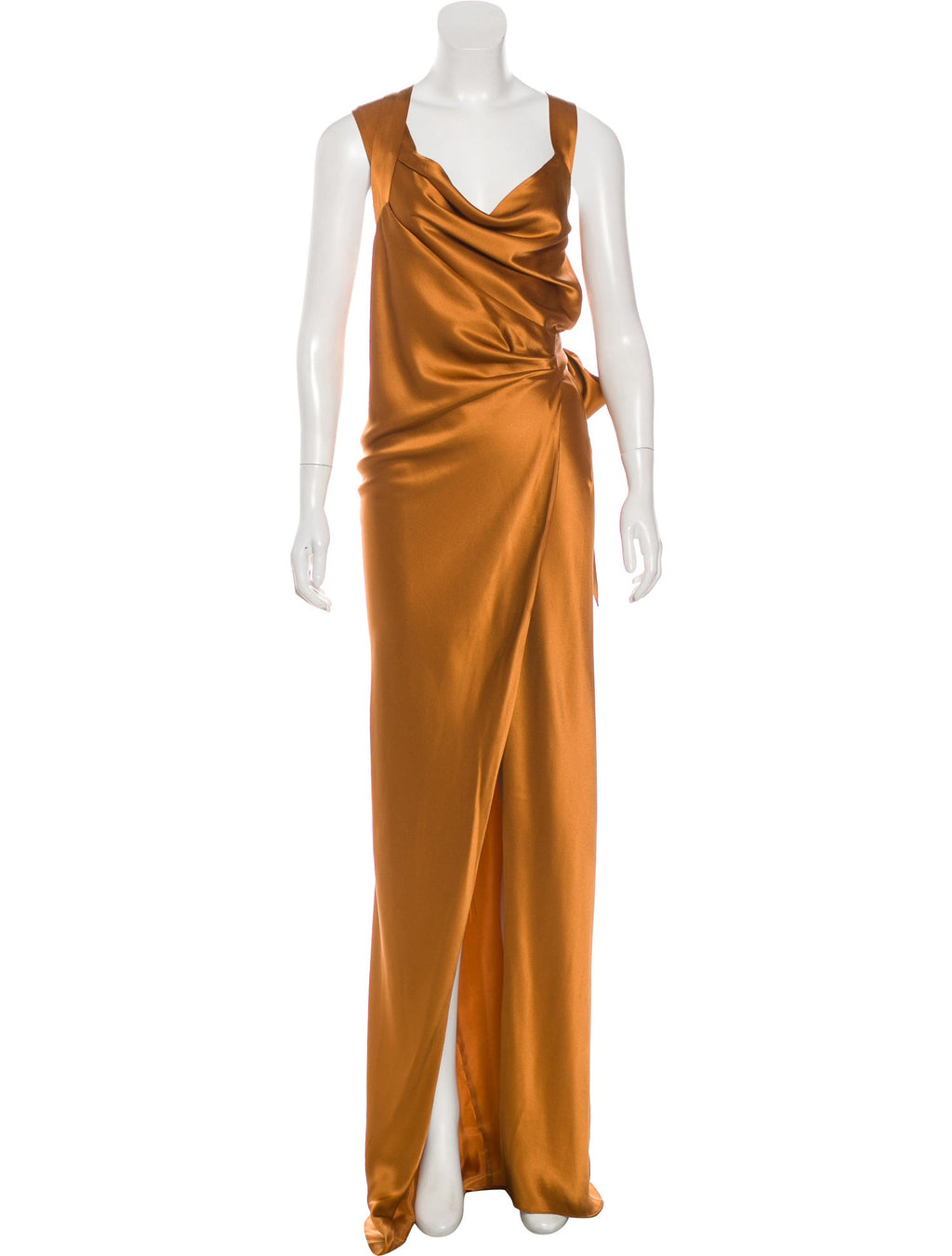 Saffron Silk Wrap Gown