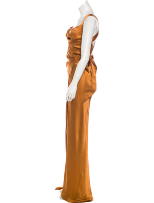 Saffron Silk Wrap Gown