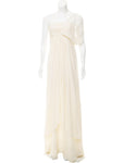 Ivory Silk One Shoulder Gown