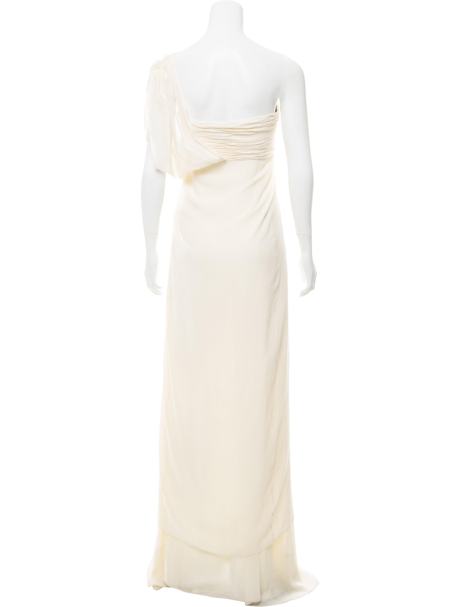 Ivory Silk One Shoulder Gown