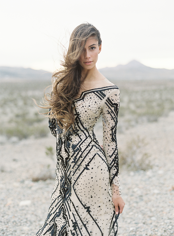 Nude Geometric Gown